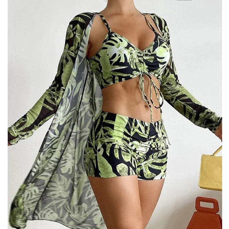 Print Tankini Sets with Push-Up Top